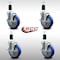 Service Caster 5'' SS Blue Poly Swivel 1-3/8'' Expanding Stem Caster Set with Brake, 4PK SCC-SSEX20S514-PPUB-BLUE-TLB-138-4 - alternate 2